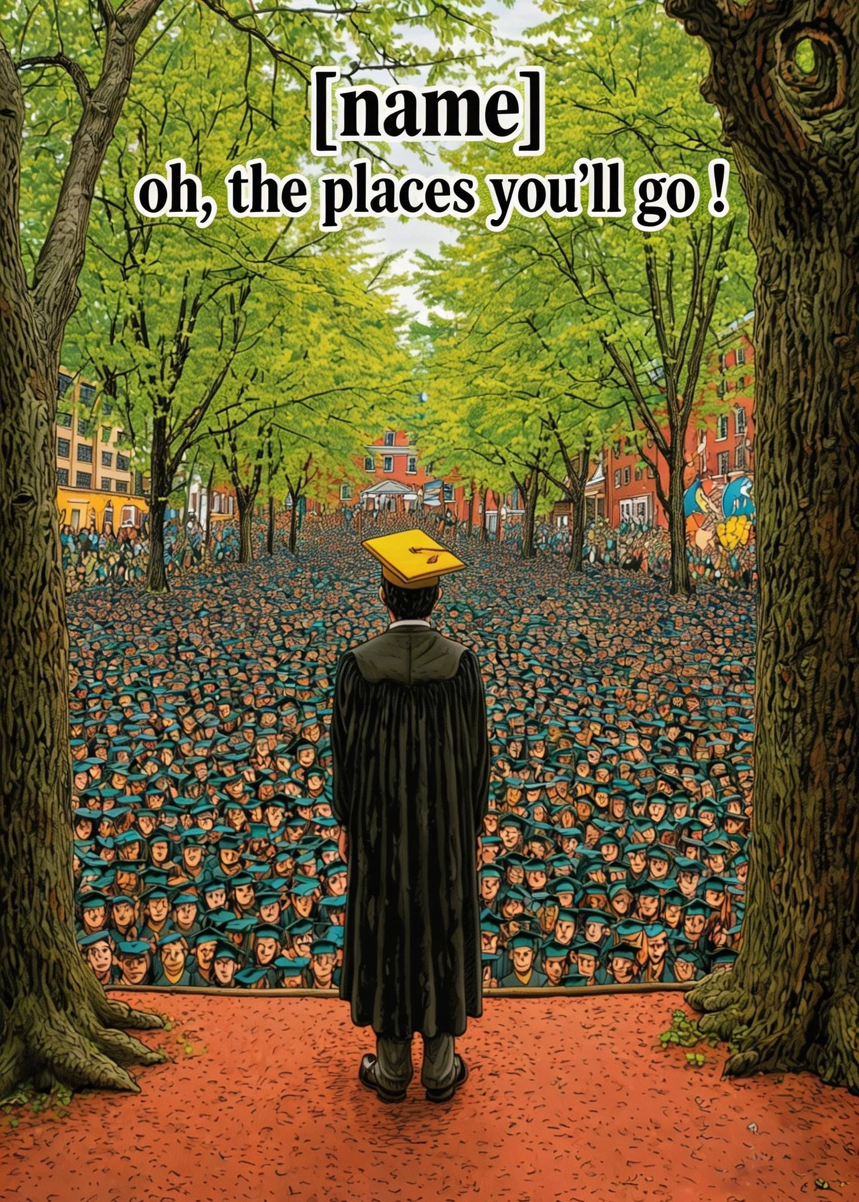 Graduation card: Places 1