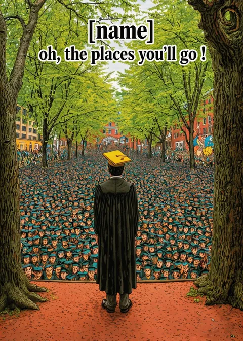Graduation card: Places 1