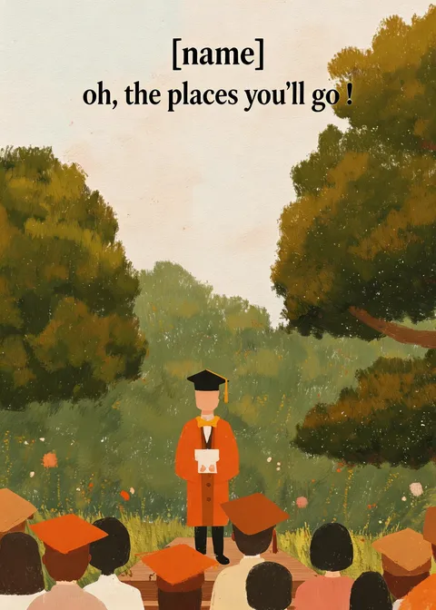 Graduation card: Places 3