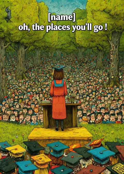 Graduation card: Places 4