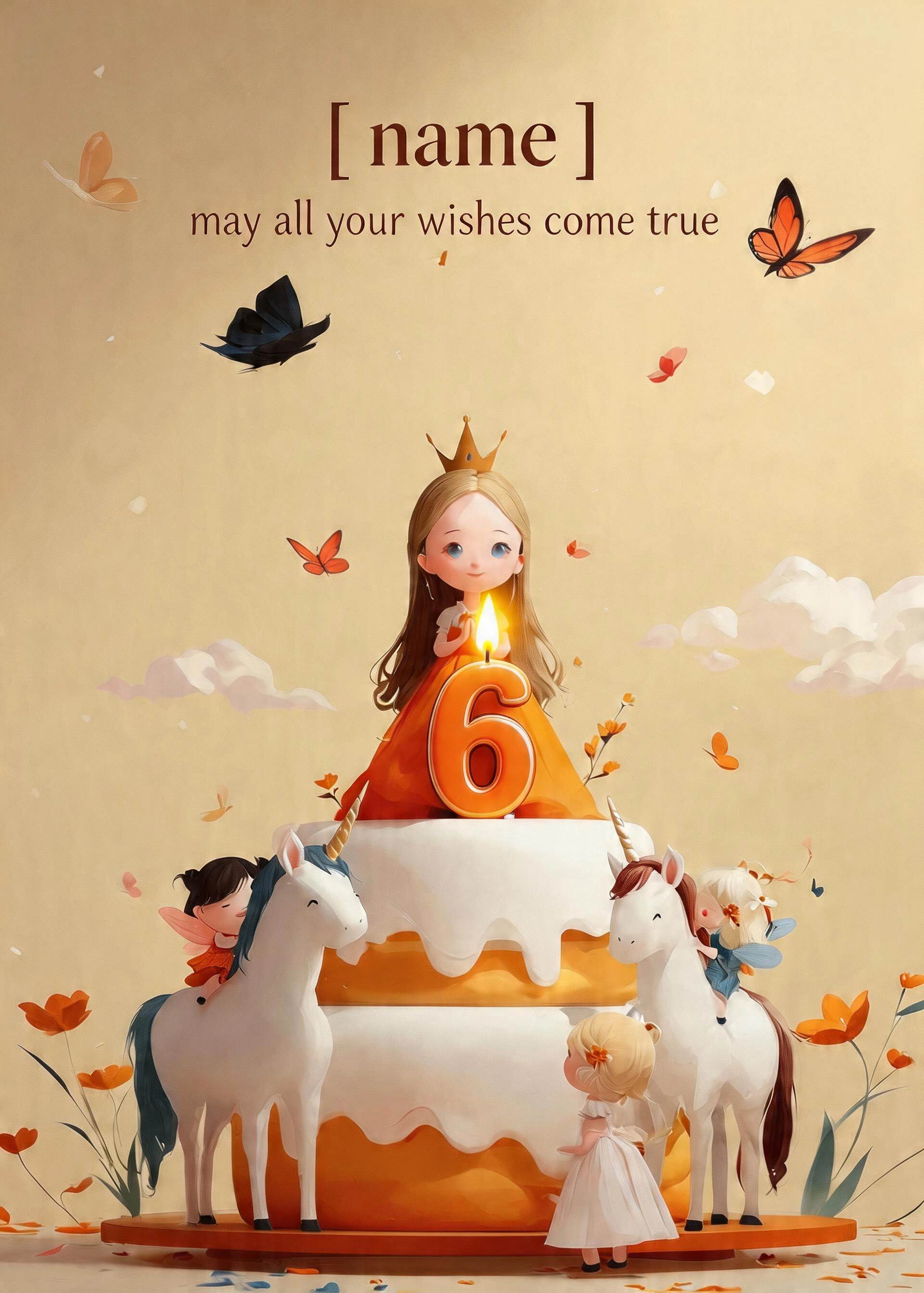 Birthday card: Wishes candle