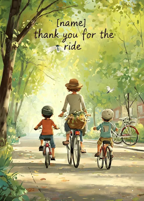 Mother's day card: Thank you for the ride