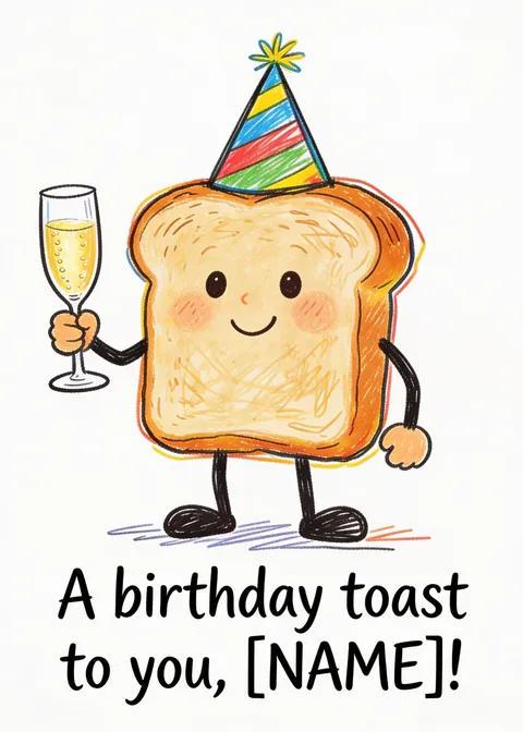 Birthday card: A birthday toast 3