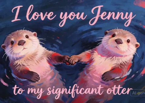 Valentine's Day card: Significant otter