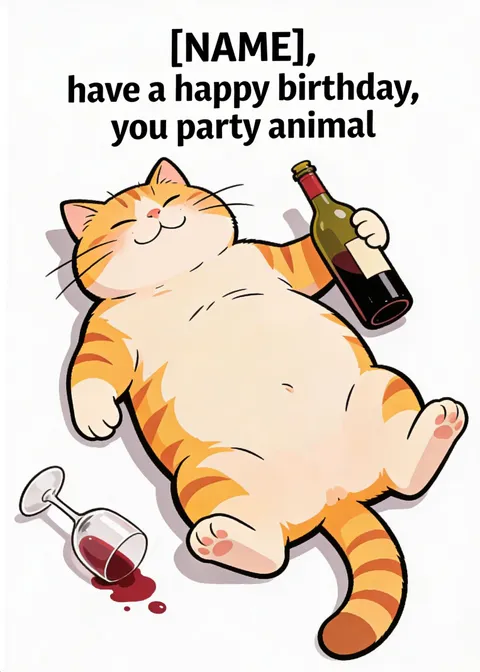 Birthday card: You party animal 2