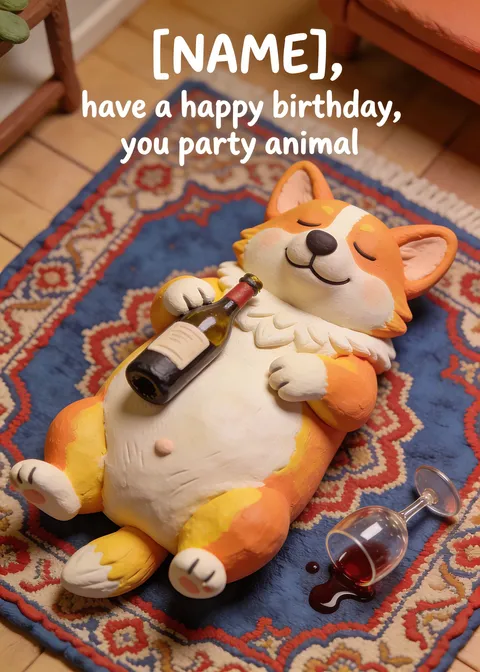 Birthday card: You party animal 3