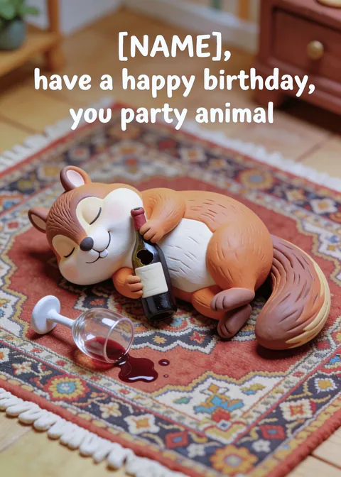 Birthday card: You party animal 4