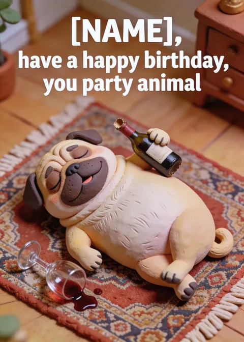 Birthday card: You party animal 5
