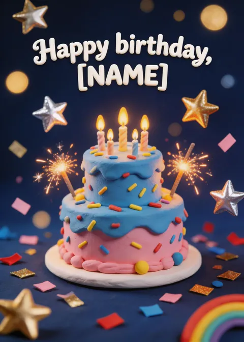 Birthday card: Birthday cake 4