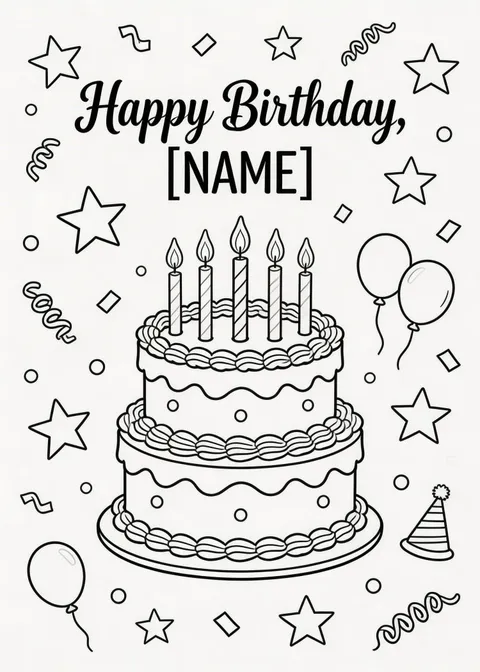 Birthday card: Birthday cake 5