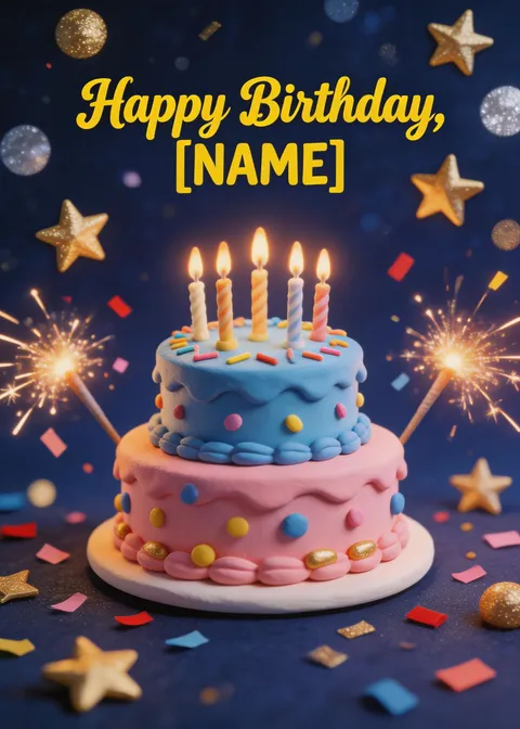 Birthday card: Birthday cake 6