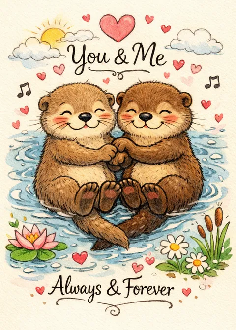 Valentine's Day card: Significant otter 2