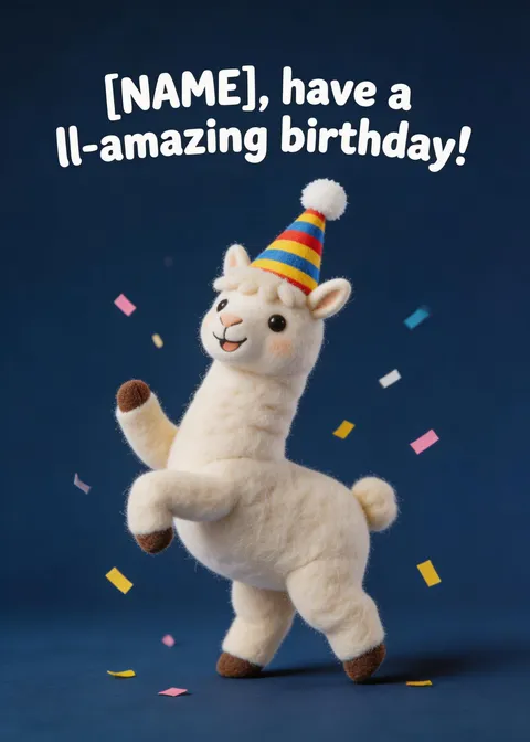 Birthday card: Llamazing birthday