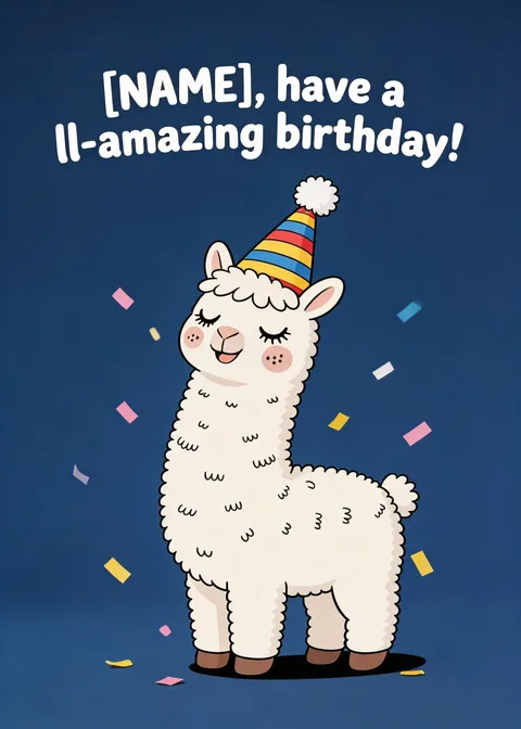 Birthday card: Llamazing birthday 2