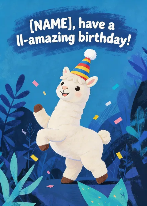 Birthday card: Llamazing birthday 3
