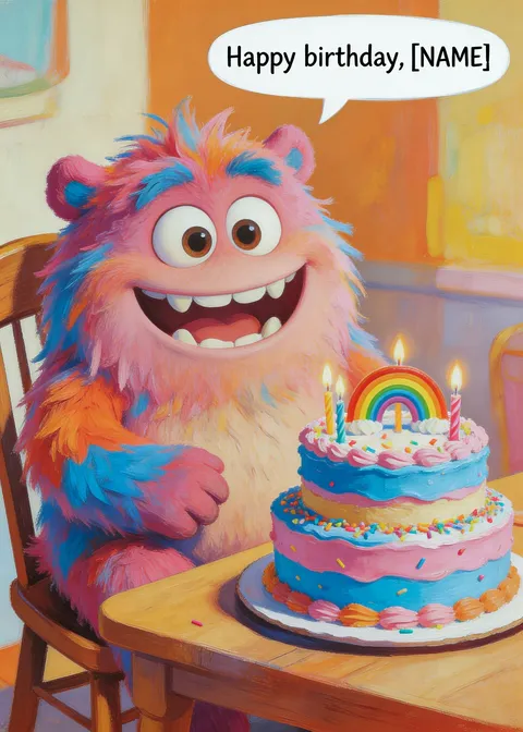 Birthday card: Happy birthday monster 2