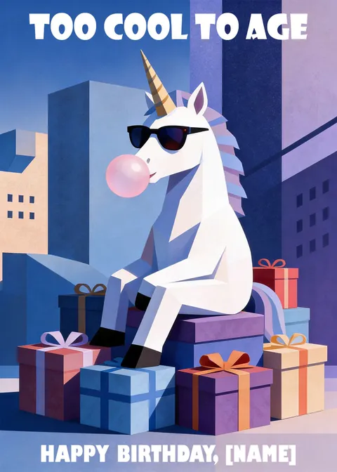 Birthday card: Too cool to age