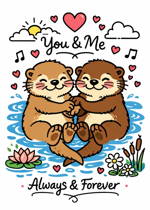 Valentine's Day card: Significant otter 3