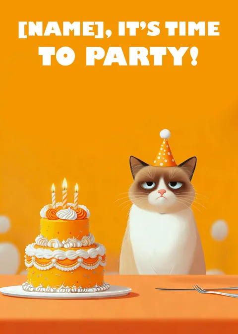 Birthday card: It's party time