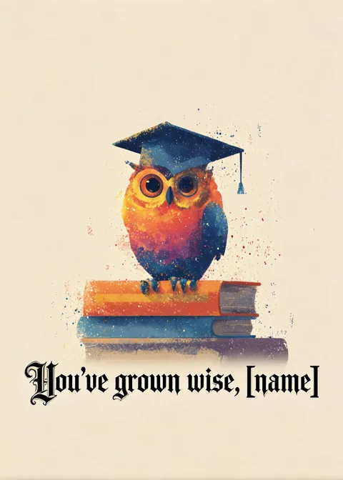 Graduation card: Owl 1