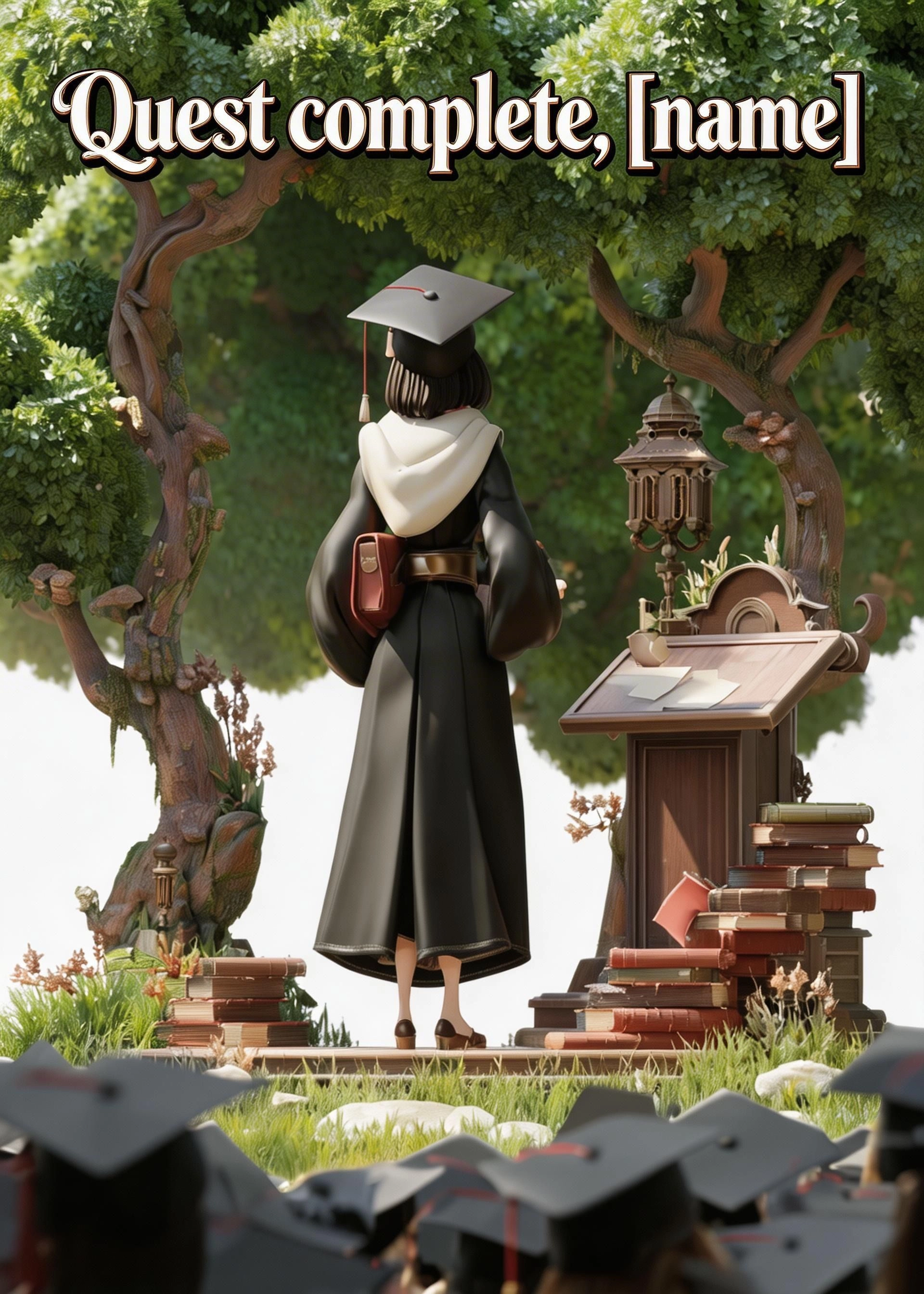 Graduation card: Quest Complete 2