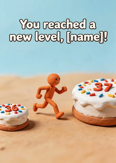 Birthday card: New level