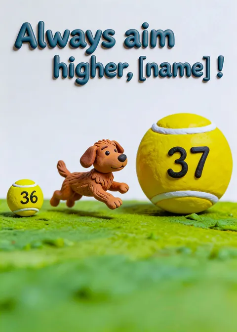 Birthday card: Aim higher