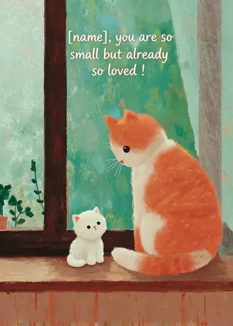 New baby card: So small