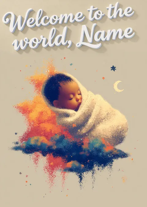 New baby card: Welcome to the world