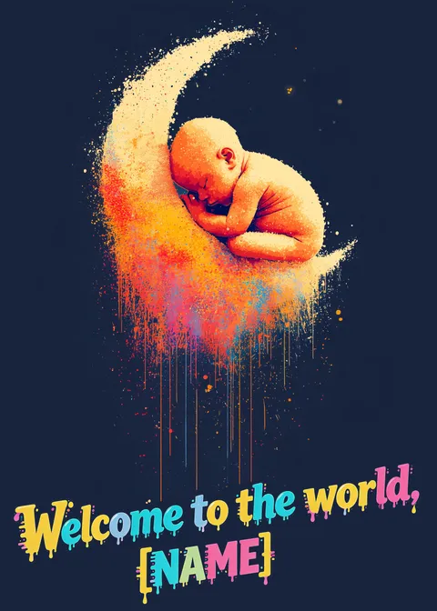 New baby card: Welcome to the world 3