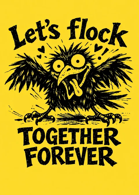 Valentine's Day card: Let's flock together