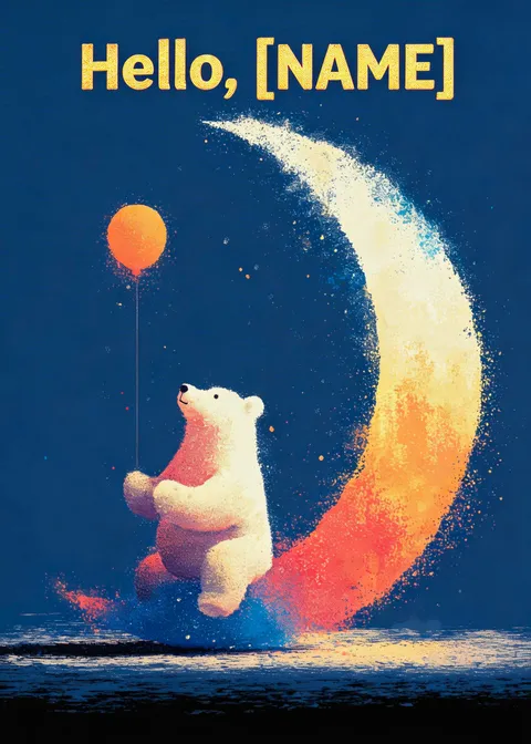 New baby card: Hello, human