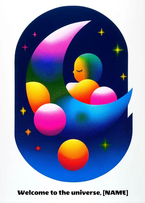New baby card: Welcome to the universe