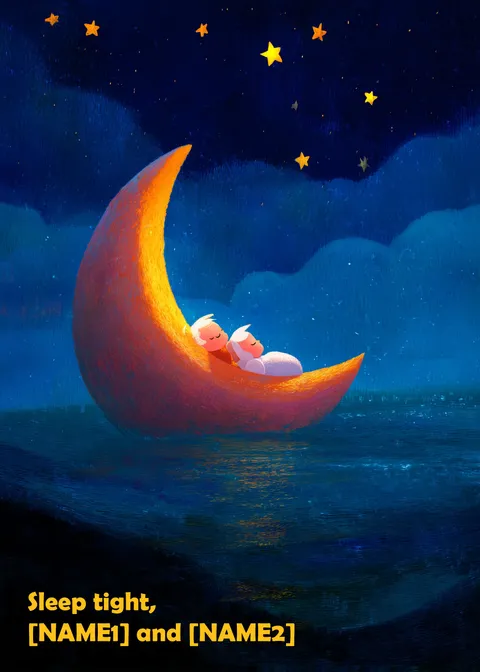 New baby card: Sleep tight, babies