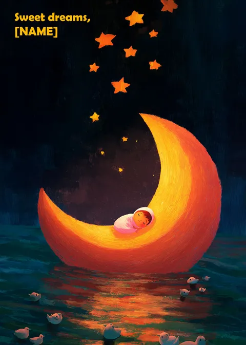 New baby card: Sweet dreams