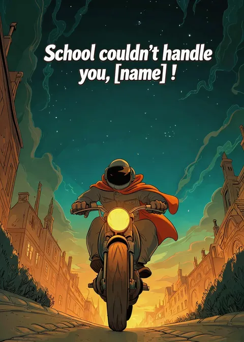 Graduation card: Too cool for school