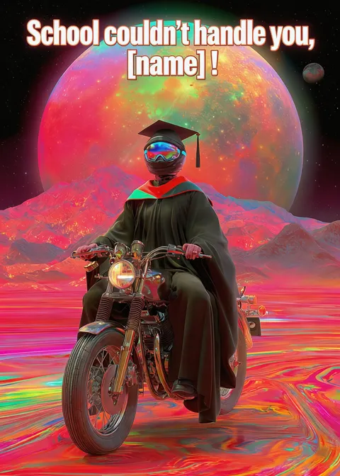 Graduation card: Too cool for school 2